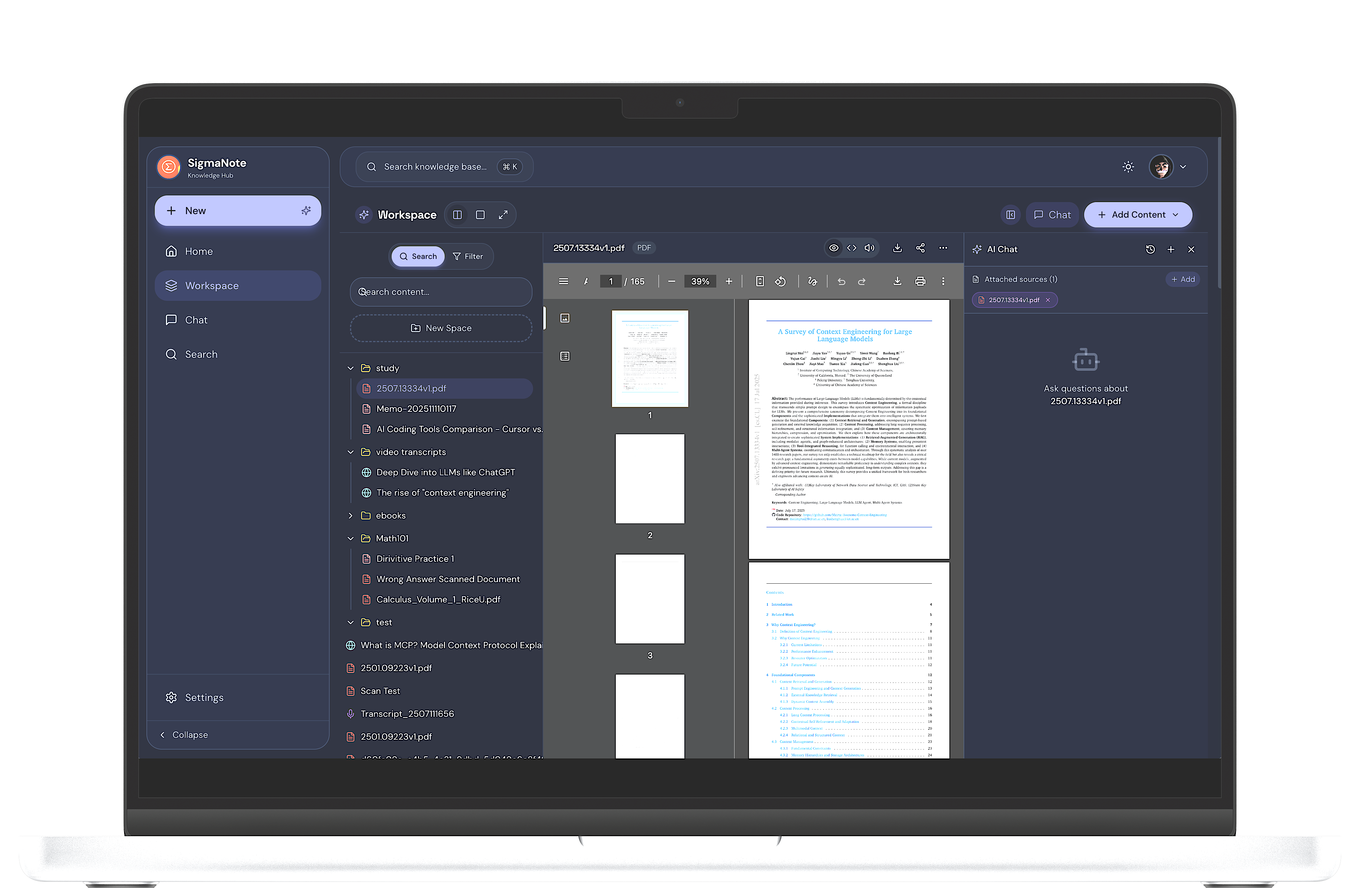 SigmaNote — Your AI-Powered Second Brain | Own Your Knowledge