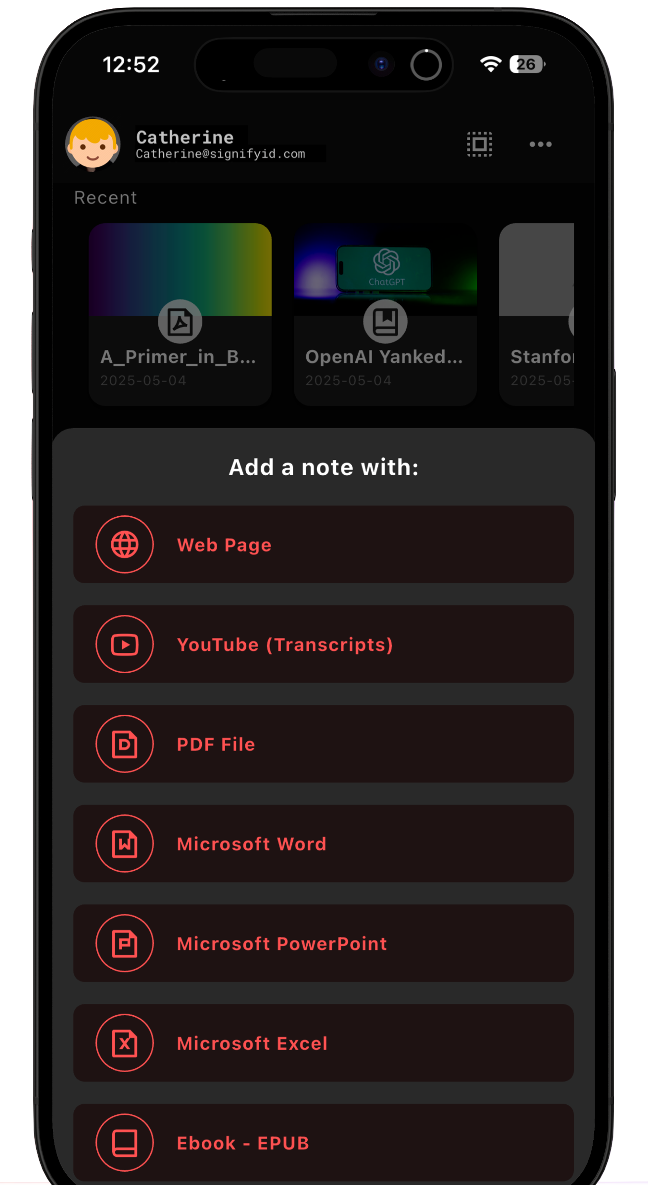 SigmaNote App Screenshot